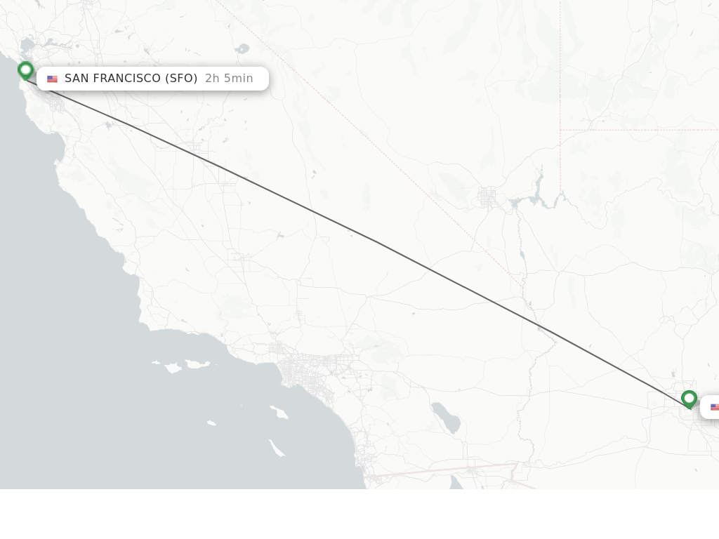Flights from Phoenix to San Francisco route map