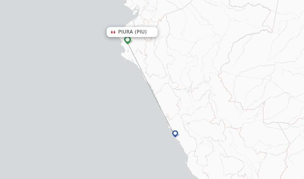 Route map with flights from Piura with LATAM