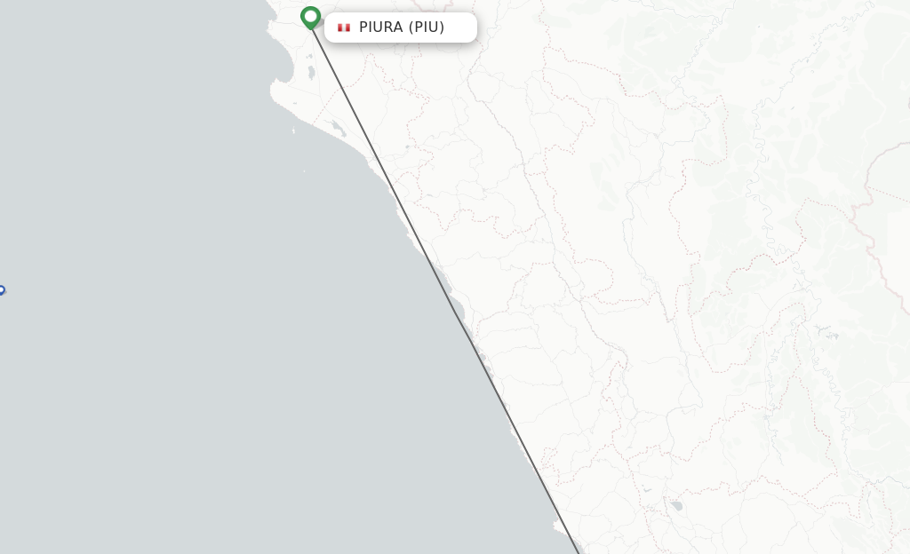 Flights from Piura to Lima route map