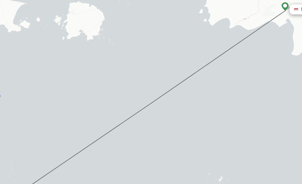 Flights from Pangkalanbun to Jakarta route map