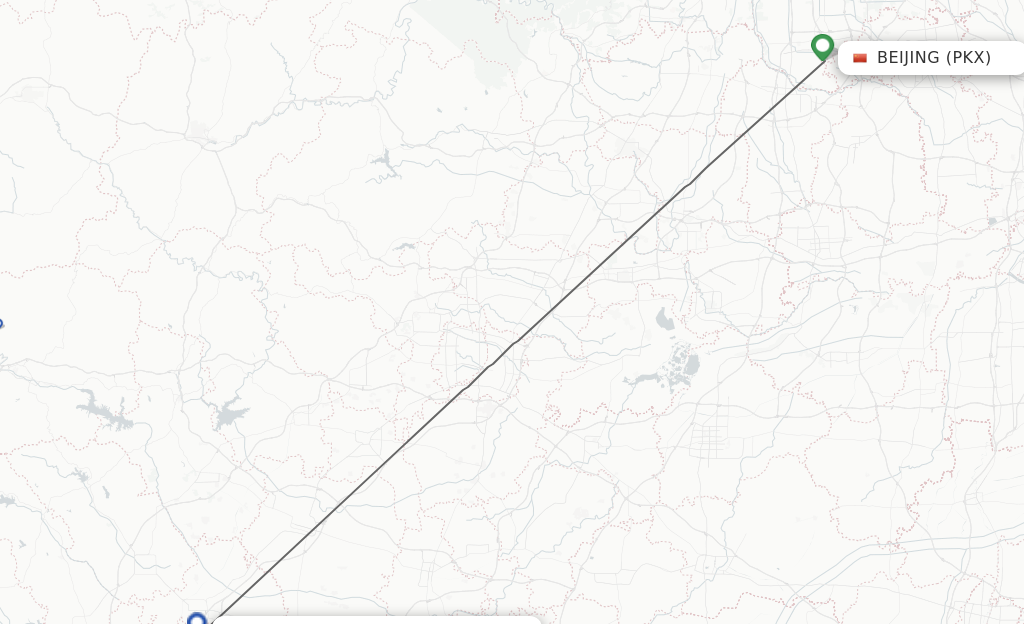 Flights from Shijiazhuang to Beijing route map