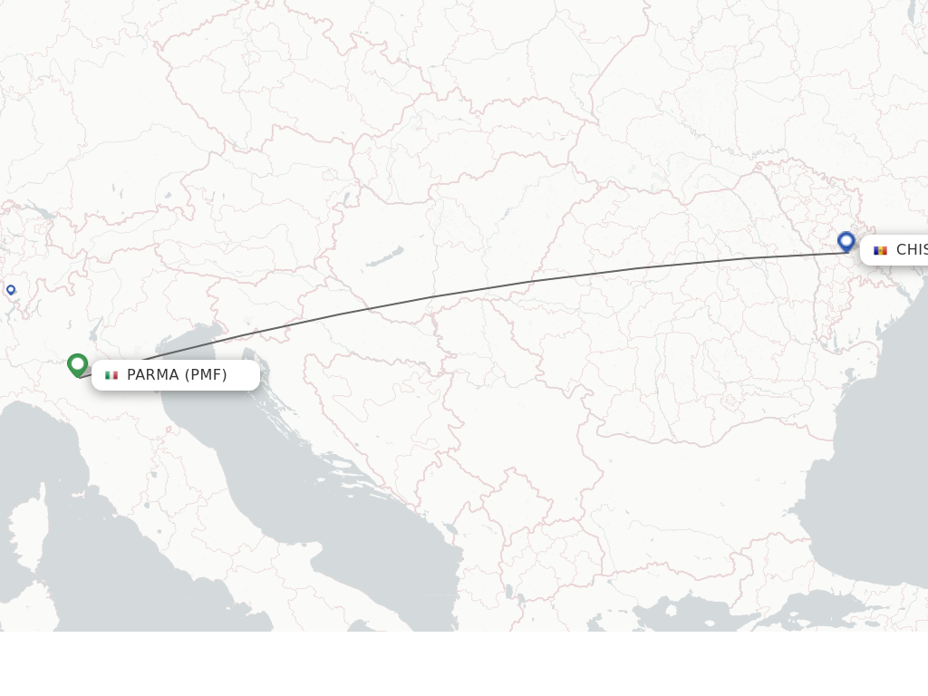 Flights from Parma to Chisinau route map