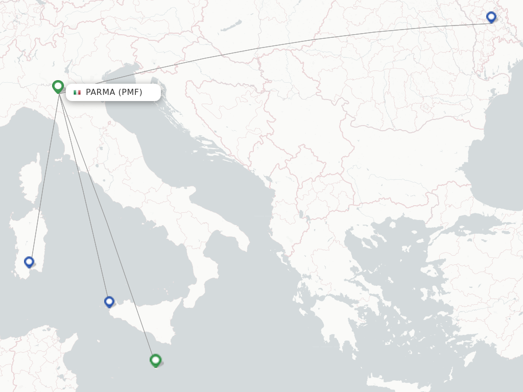 Flights from Parma to Palermo route map