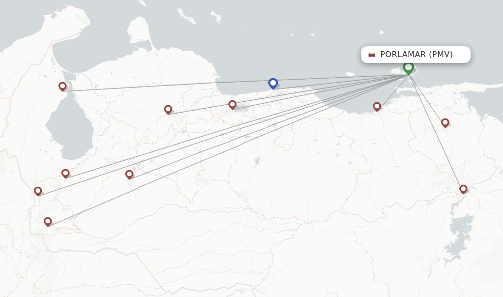 Porlamar flight map