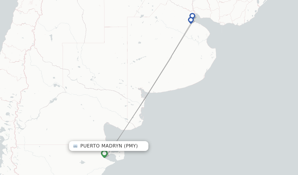 Puerto Madryn flight map