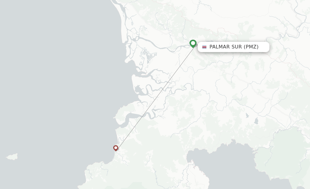 Palmar Sur PMZ route map