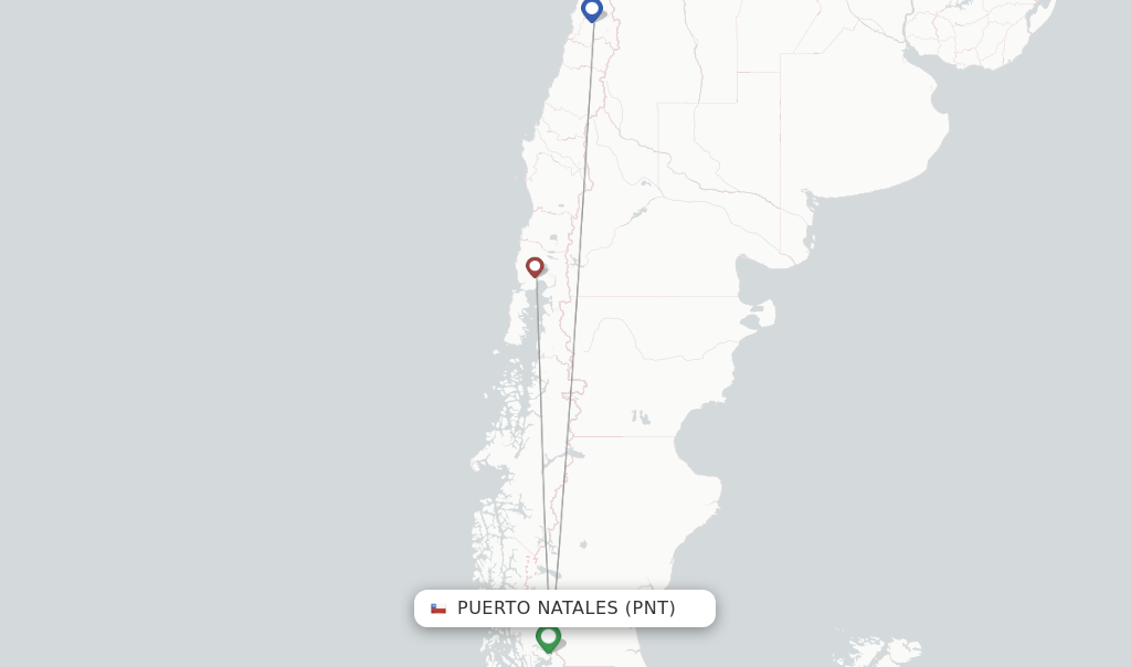 Puerto Natales flight map