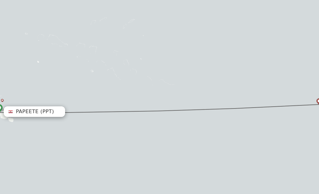 Flights from Tatakoto to Papeete route map