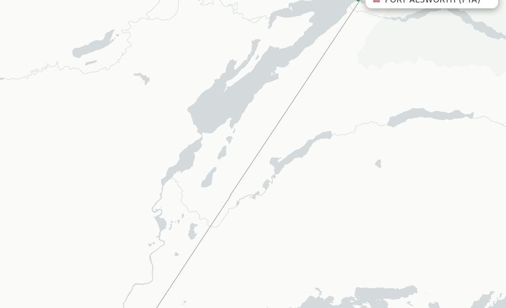 Route map with flights from Port Alsworth with Iliamna Air Taxi