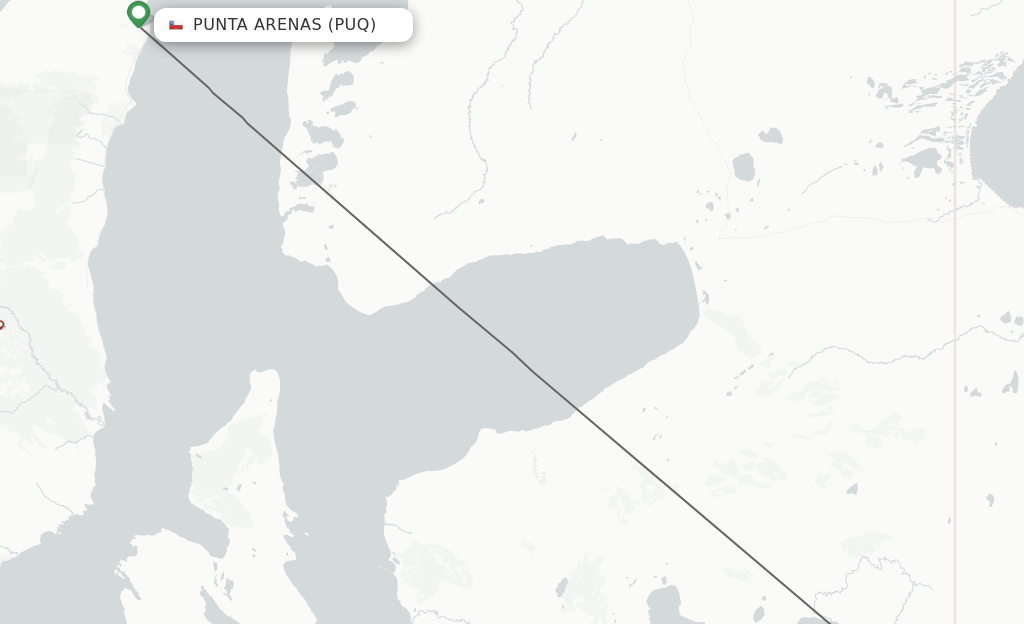 Flights from Punta Arenas to Cameron route map