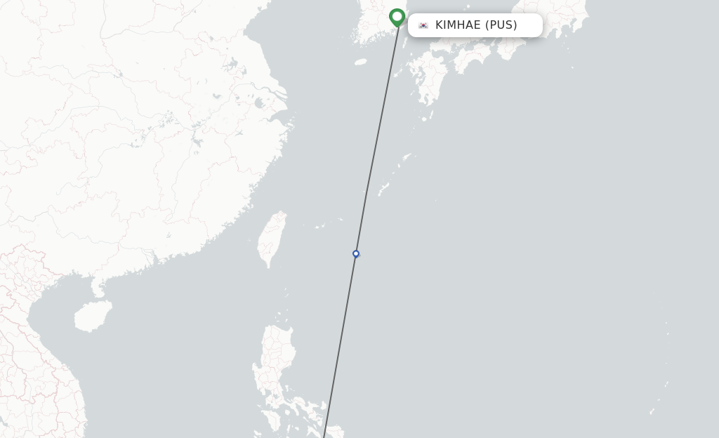 Flights from Busan to Cebu City route map