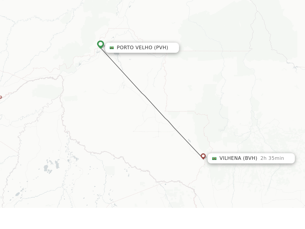 Flights from Porto Velho to Vilhena route map