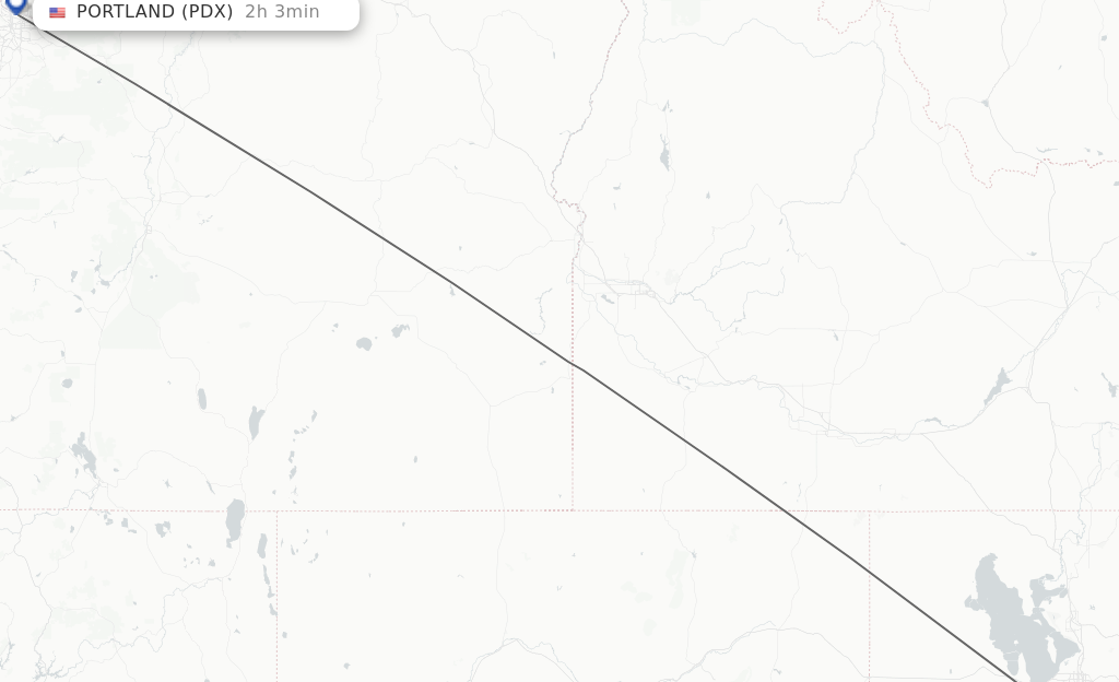 Flights from Provo to Portland route map