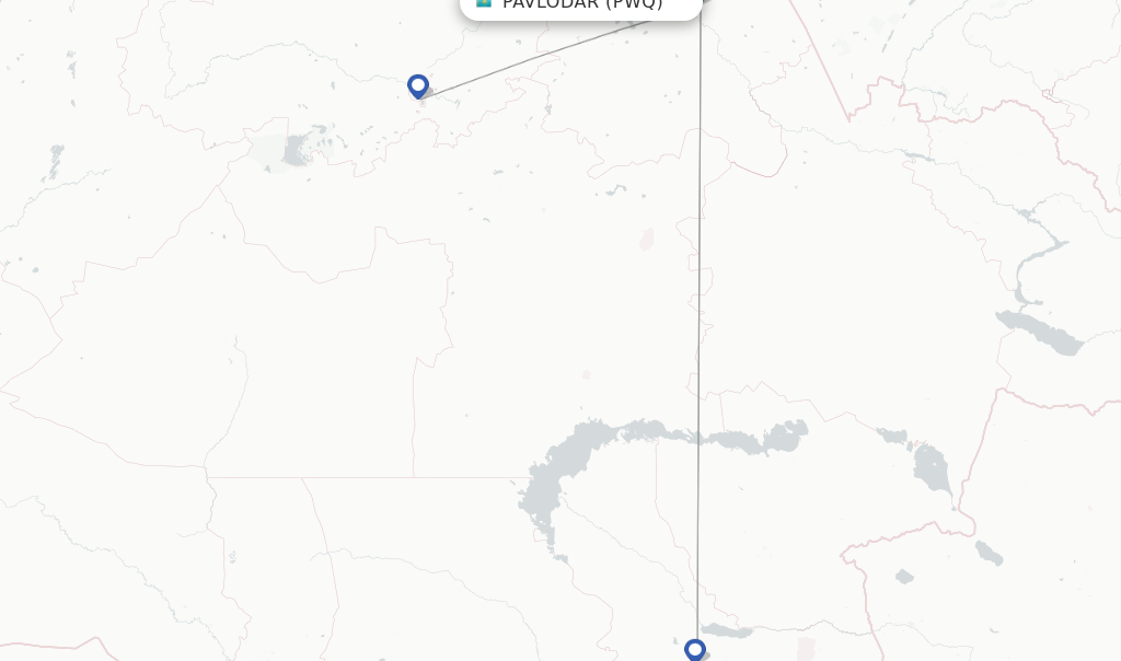 Pavlodar flight map