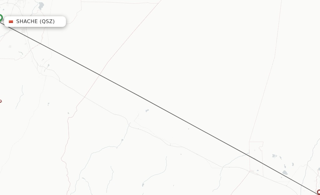 Flights from Shache to Hotan route map