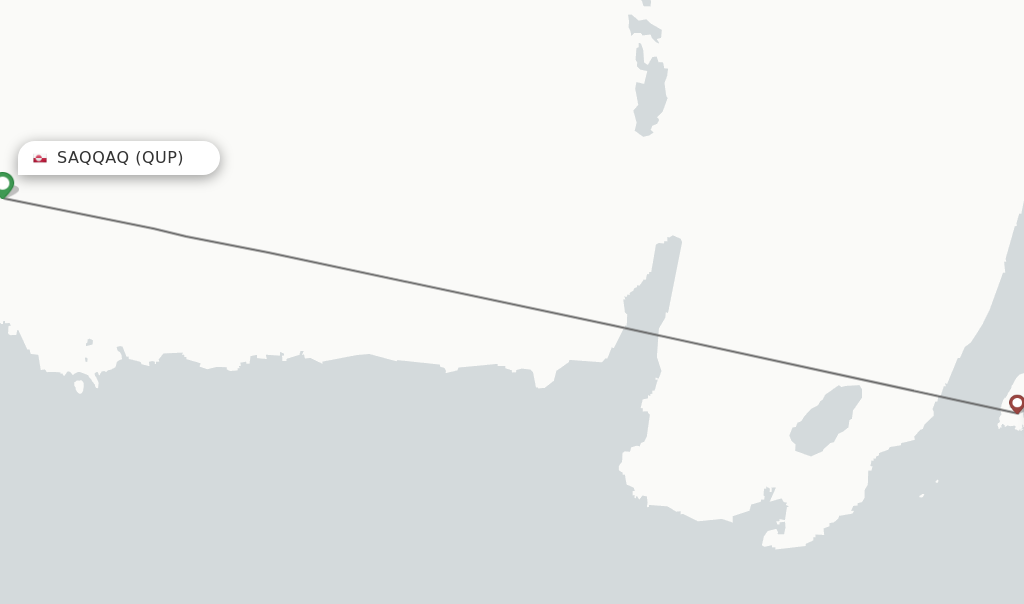 Flights from Saqqaq to Qeqertaq route map