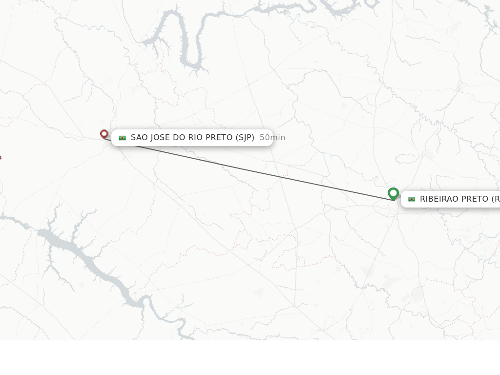 Flights from Ribeirao Preto to Sao Jose Do Rio Preto route map