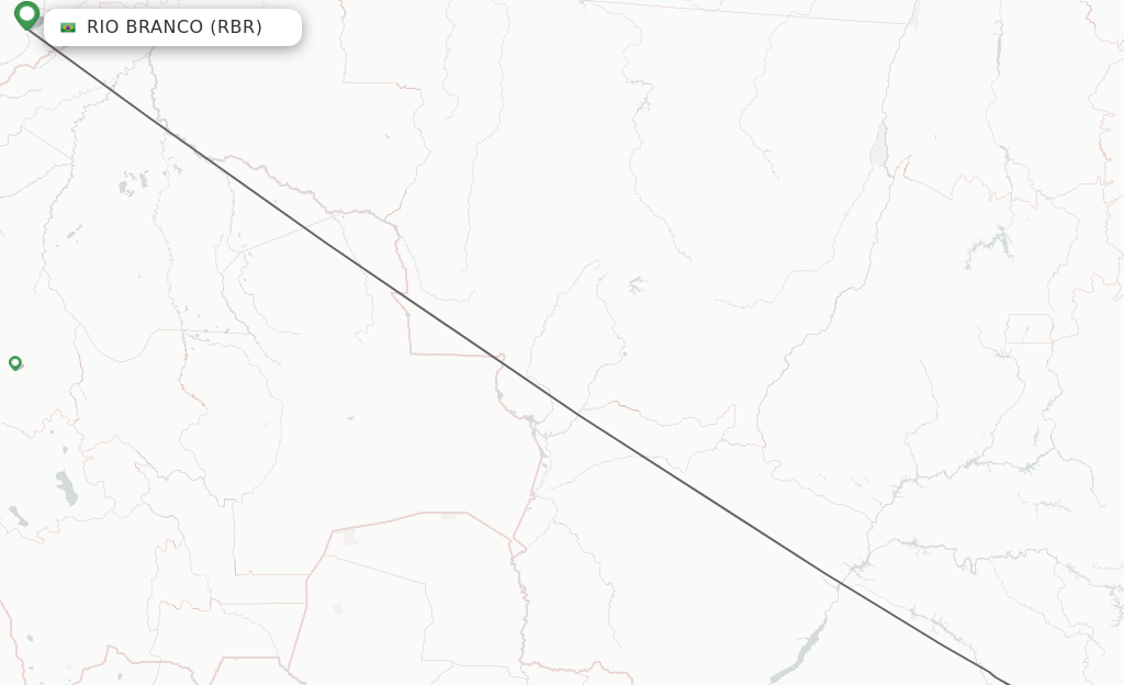 Flights from Rio Branco to Sao Paulo route map