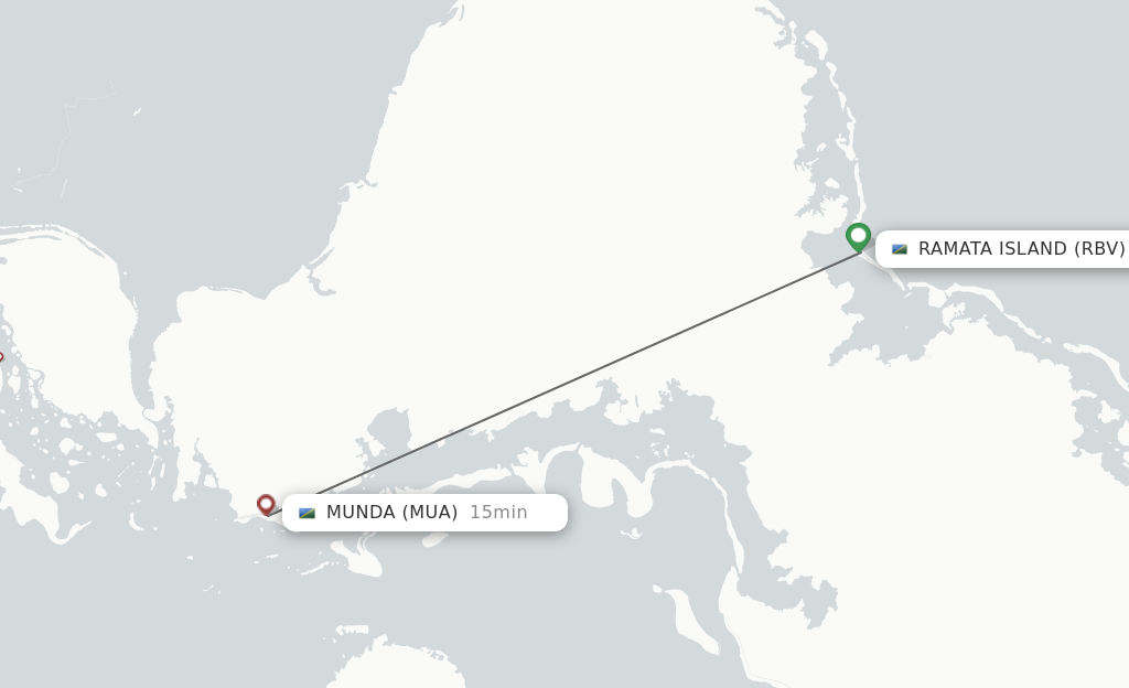 Flights from Ramata to Munda route map