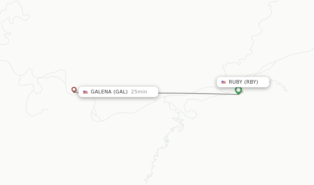 Flights from Ruby to Galena route map