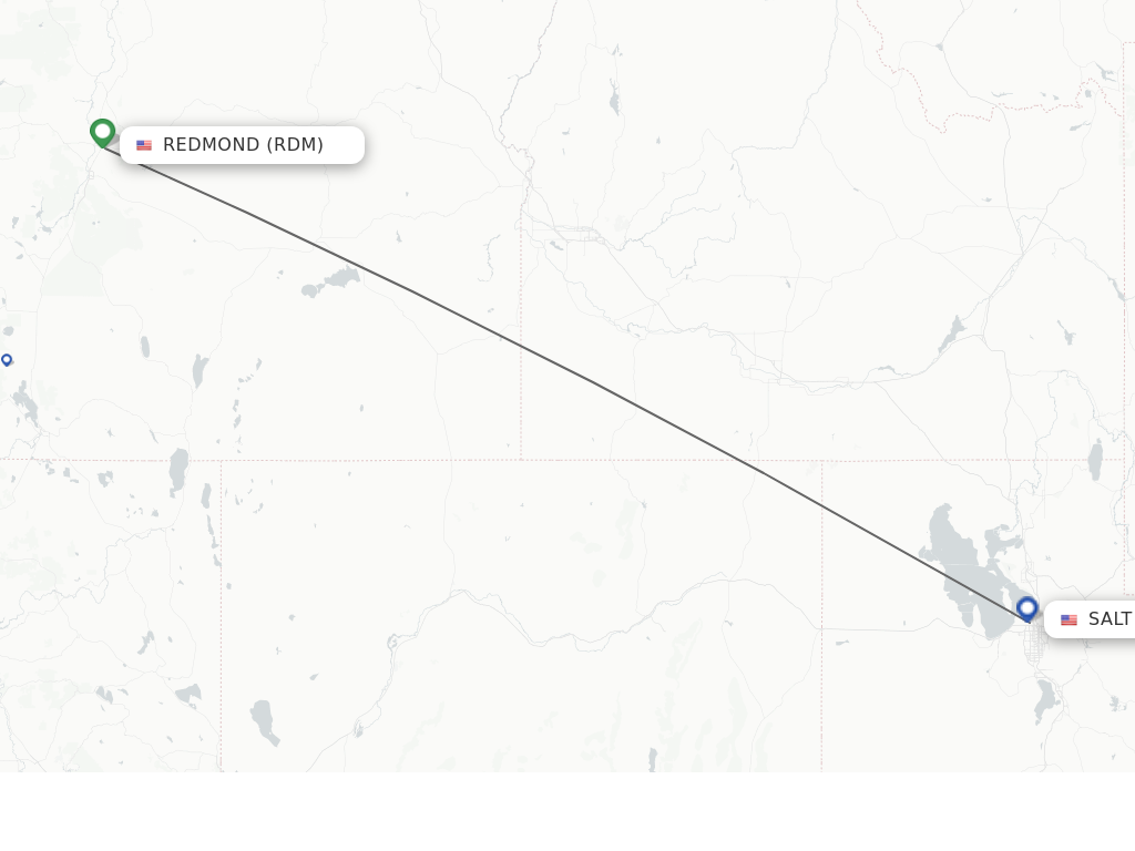 Flights from Redmond to Salt Lake City route map