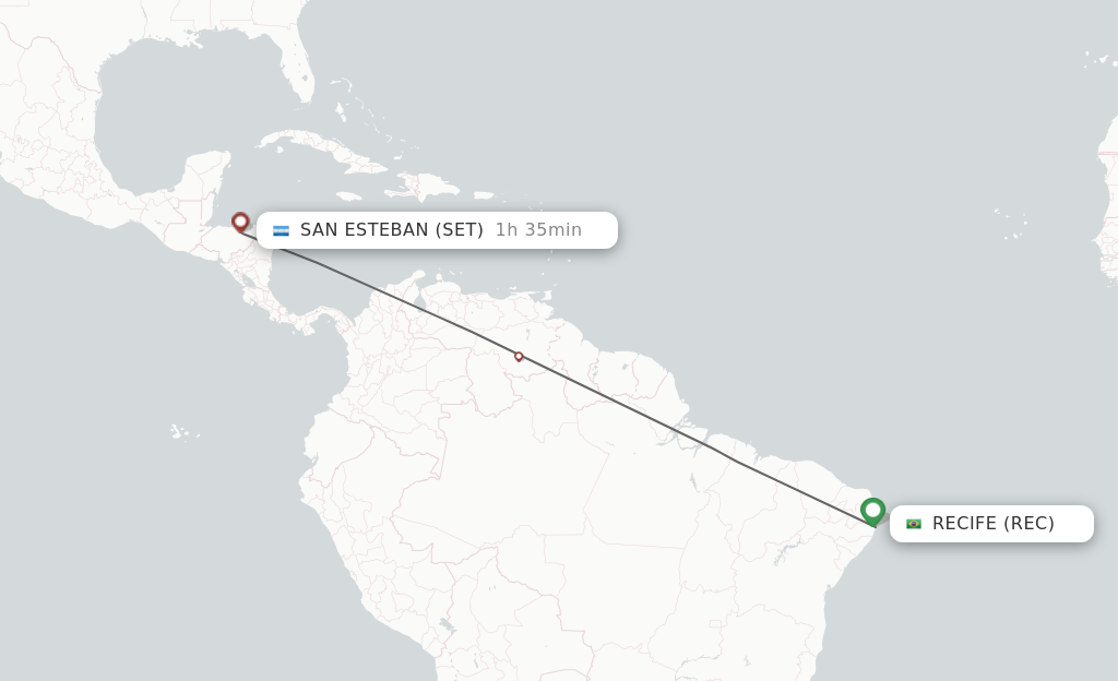 Flights from Recife to Serra Talhada route map