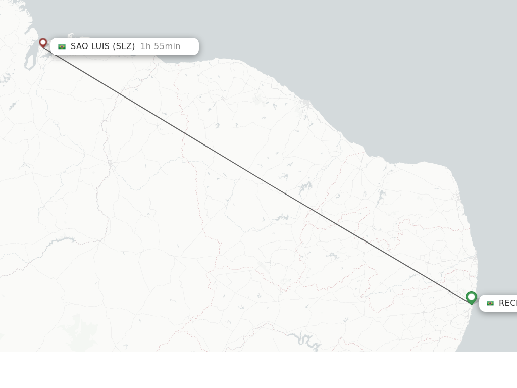 Flights from Recife to Sao Luiz route map