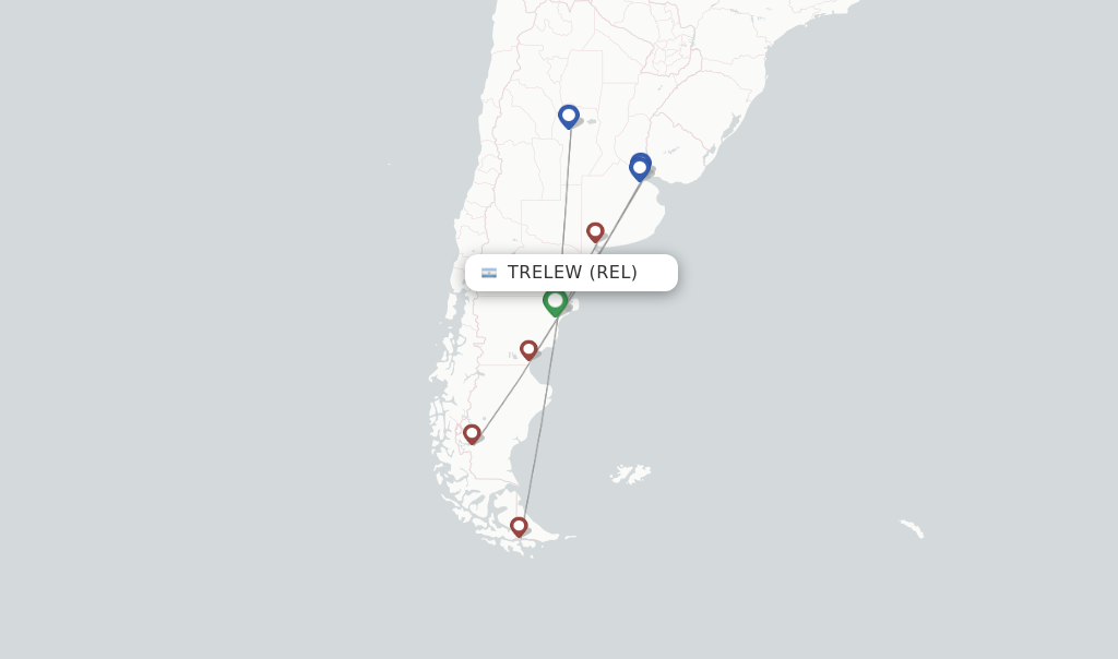 Trelew flight map