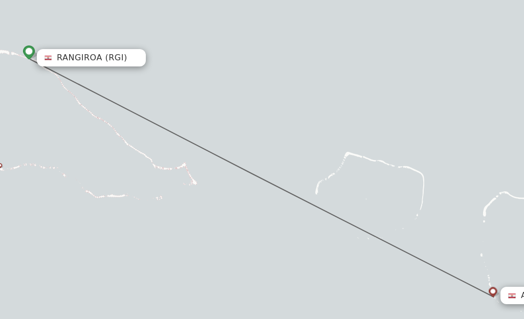 Flights from Rangiroa to Apataki route map