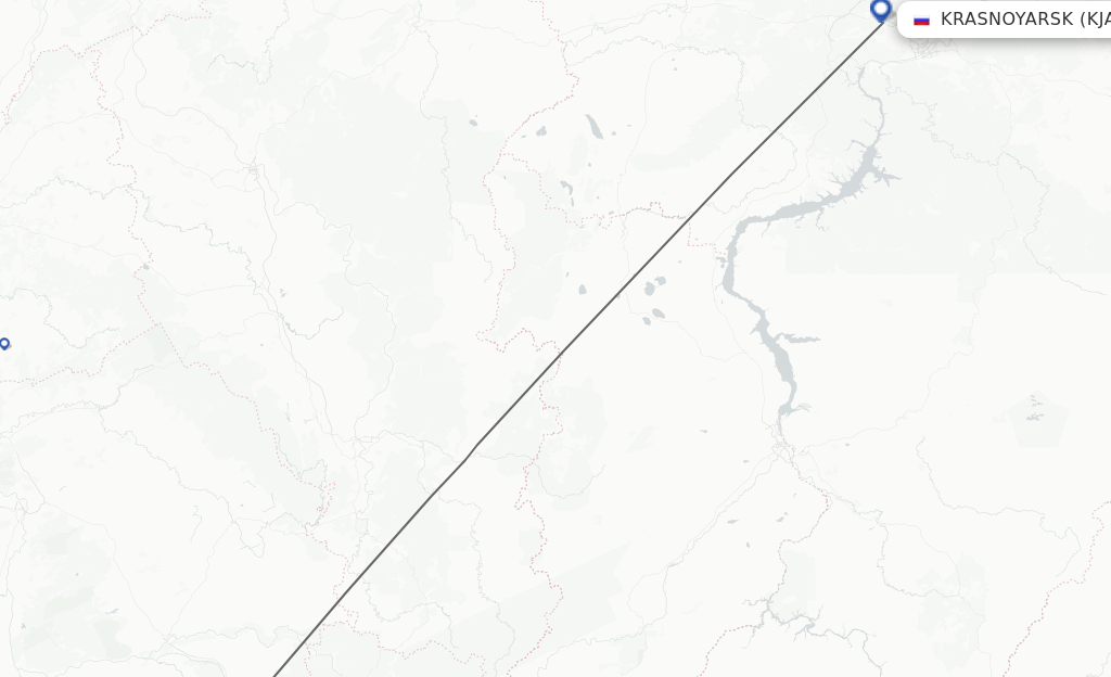 Flights from Gorno-Altaysk to Krasnojarsk route map