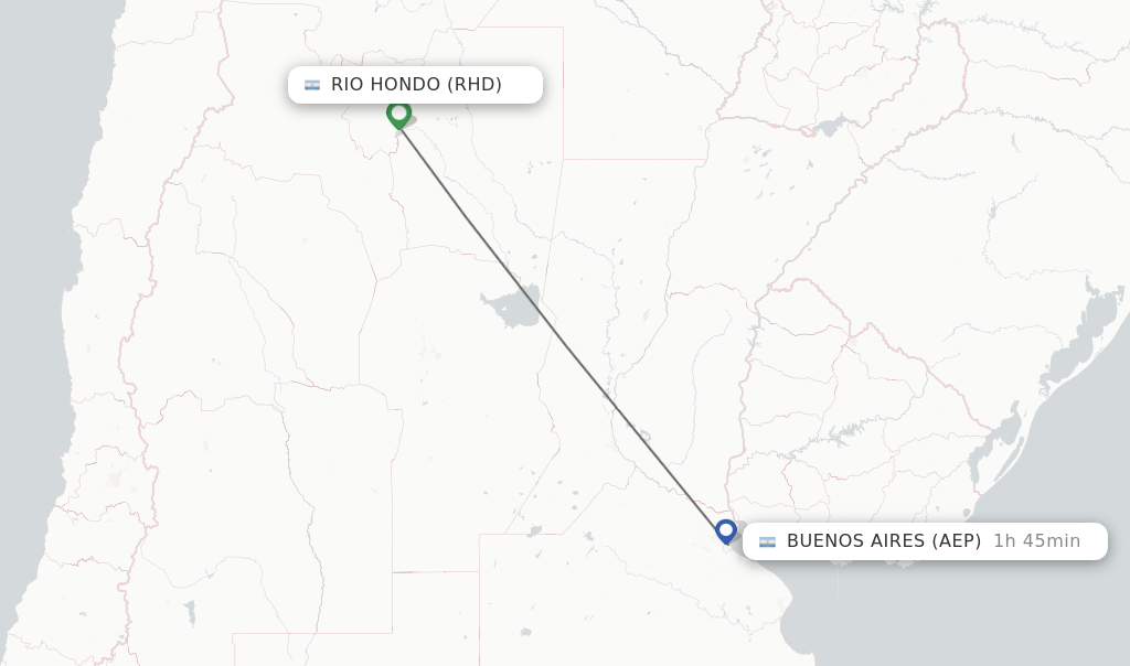 Flights from Rio Hondo to Buenos Aires route map