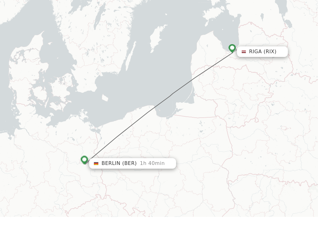 Flights from Riga to Berlin route map