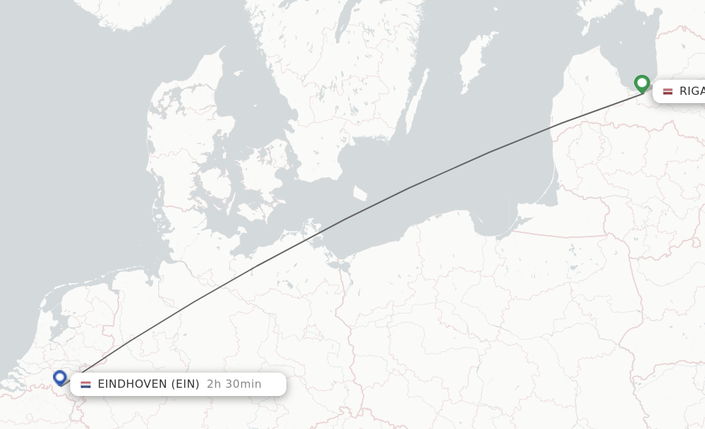 Direct (nonstop) flights from Riga to Eindhoven schedules