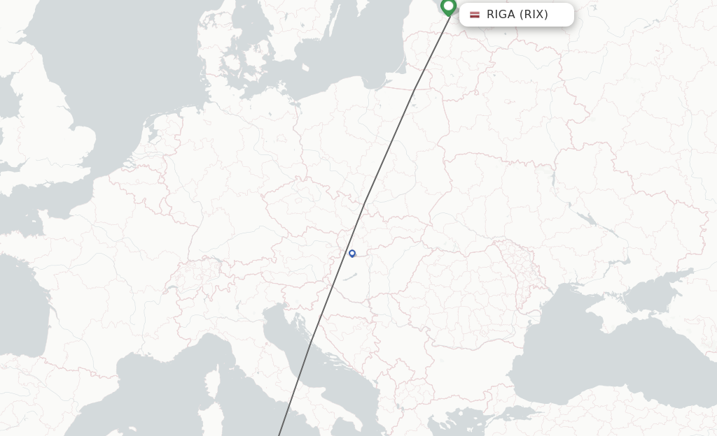 Flights from Riga to Trapani route map