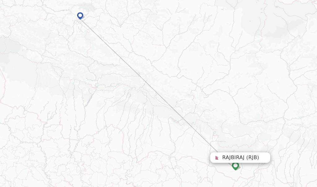Rajbiraj flight map