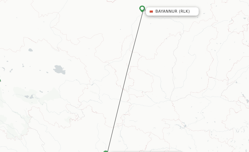 Flights from Bayannur to Chengdu route map