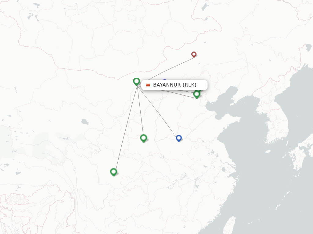 Flights from Bayannur to Beijing route map