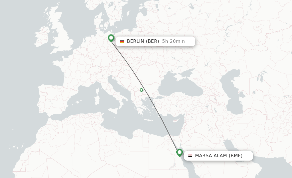 Flights from Marsa Alam to Berlin route map