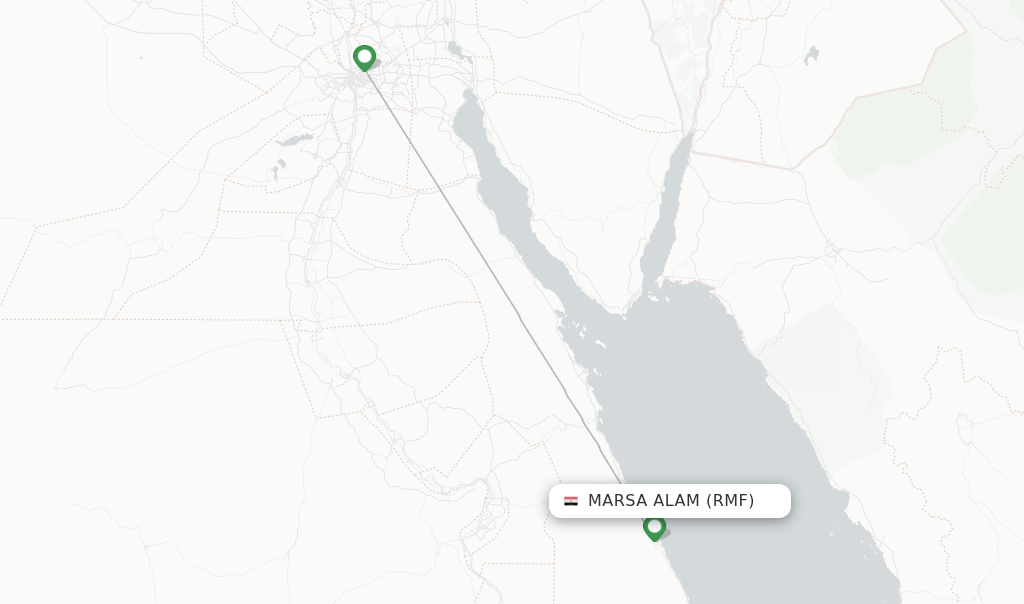 Route map with flights from Marsa Alam with EgyptAir
