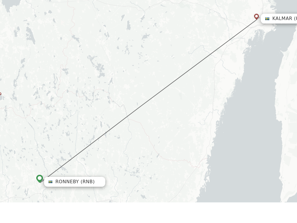 Flights from Kalmar to Ronneby route map