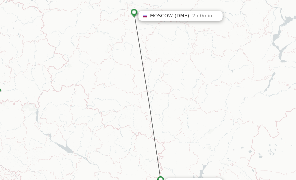 Flights from Rostov to Moscow route map