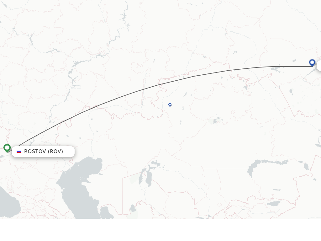Flights from Rostov to Novosibirsk route map