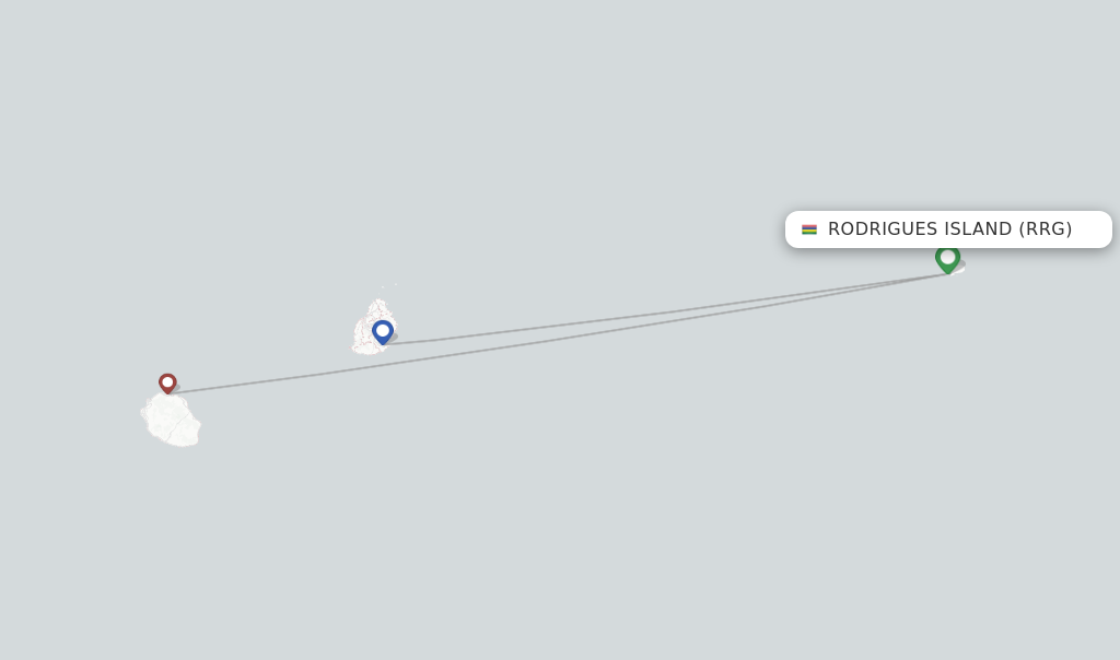 Rodrigues Island flight map
