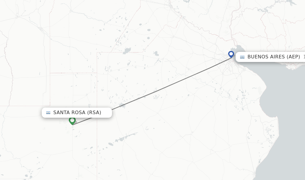 Flights from Santa Rosa to Buenos Aires route map