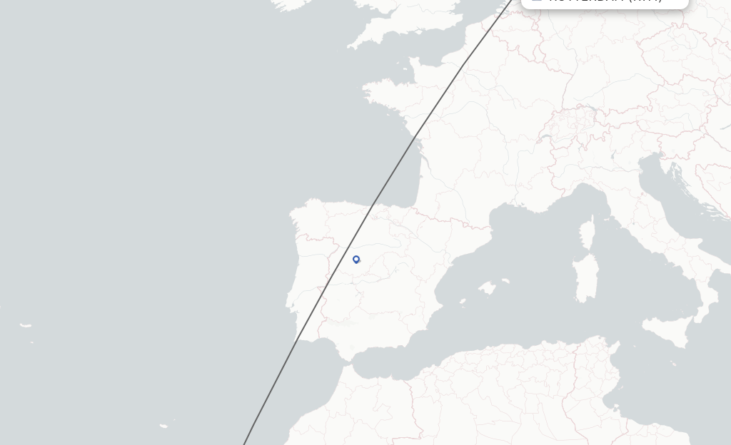 Flights from Rotterdam to Lanzarote route map