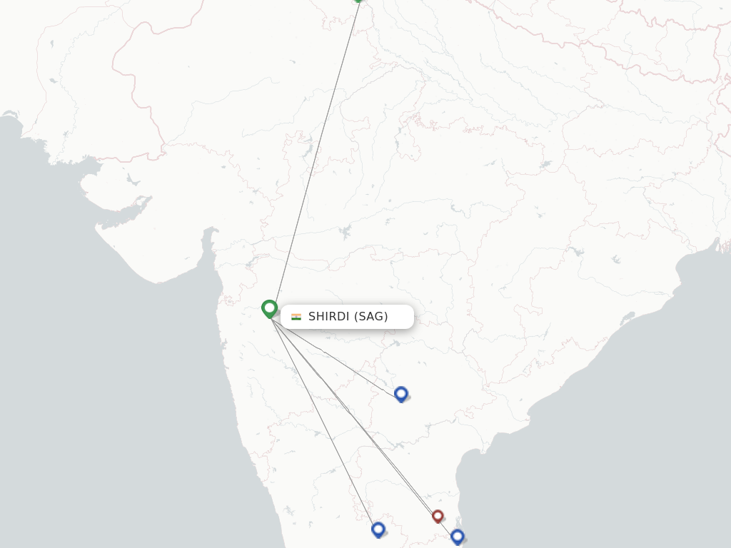 Flights from Shirdi to Vijayawada route map