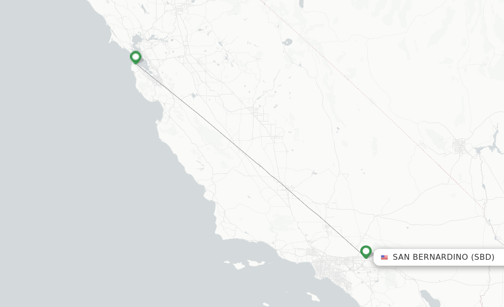 Flights from San Bernardino to Las Vegas route map