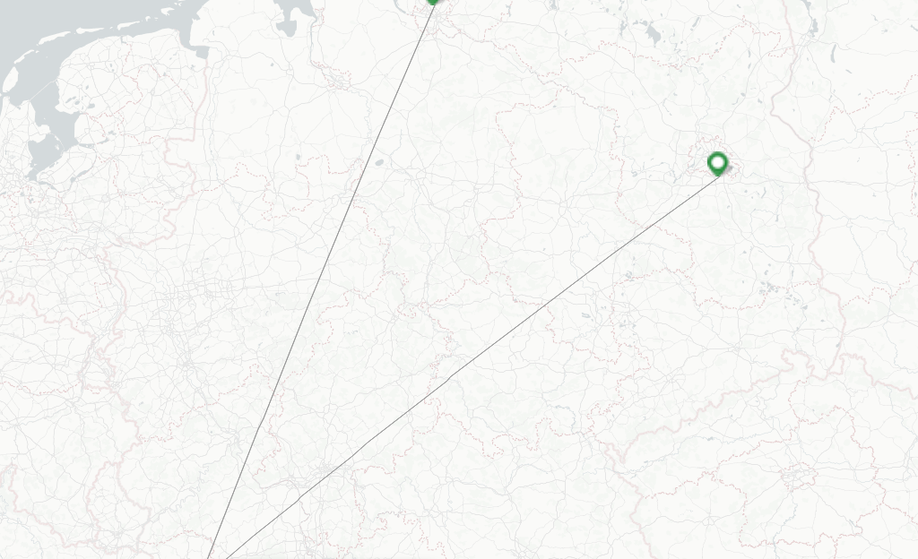Route map with flights from Saarbruecken with DAT