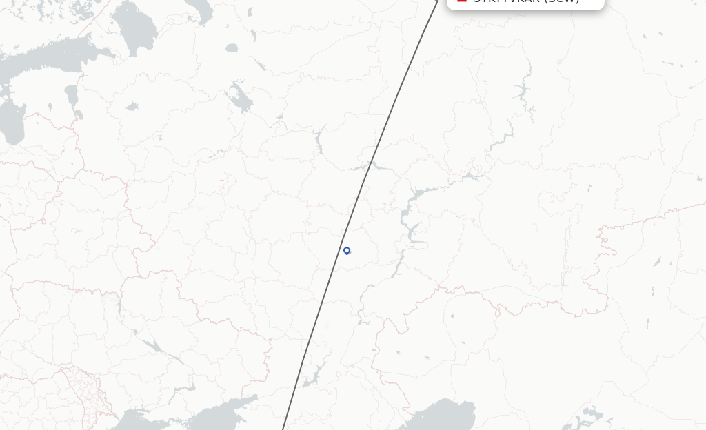 Flights from Syktyvkar to Adler/Sochi route map
