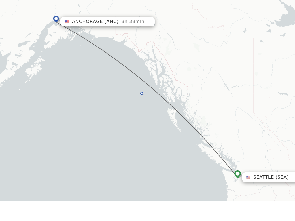 Direct (non-stop) flights from Seattle to Anchorage - schedules